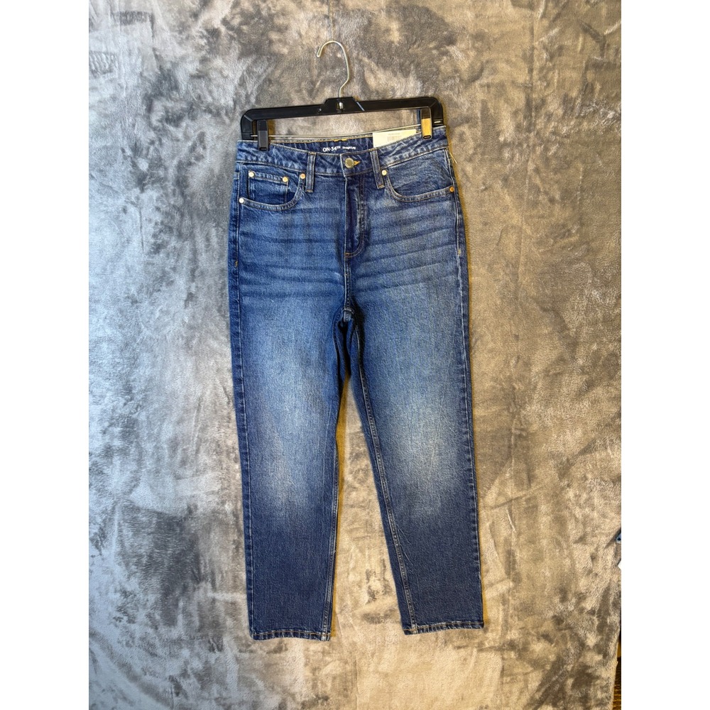 On 34th Womens Straight Leg High Rise Jeans Medium Wash Blue Size 4 NWT